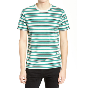 Camiseta de punto de manga corta con cuello redondo para hombre, holgada, informal, 100% algodón, verde, blanca, negra, con logo frontal, agradable al tacto. - Product Image 4