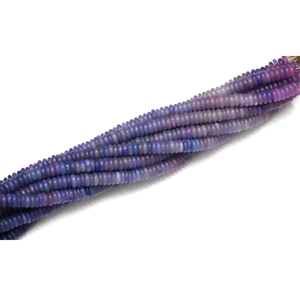 Cuentas planas de ópalo azul púrpura, cuentas espaciadoras Heishi de ópalo liso, cuentas de piedras preciosas de color azul púrpura degradado, suministros para la fabricación de joyas - Product Image 5