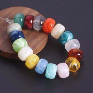 Cuentas acrílicas irregulares multicolor orgánicas con patrón en espiral, cuentas espaciadoras de resina sueltas para la fabricación de joyas y manualidades DIY - Product Image 2