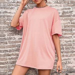 Camisetas de Mujer, Talla Grande, Manga Corta, Color Sólido, Casual, Holgada, Básica, Lisa, de Verano, 100% Algodón, 240 GSM - Product Image 1