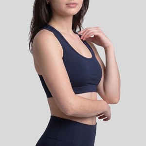 2026 New Design Triangle Lace Trimmed Wire-Free Breathable Women's Sports Bra Adjustable Straps Backless Spandex/Nylon Summer - Product Image 6