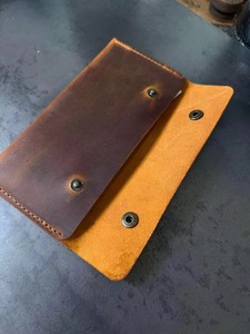 Portefeuille long classique de luxe en cuir véritable, artisanat exquis, pochette délicate pour pièces de monnaie - Product Image 2