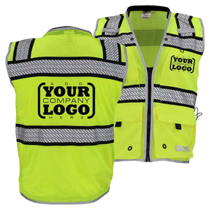 Wholesale Custom logo Mesh <b>Reflective</b> Security <b>Running</b> Vest <b>Reflective</b> Zipper Safety <b>Jacket</b> Clothing Construction Safety Vests - Product Image 6