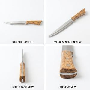Couteau de chef à lame fixe personnalisé en acier inoxydable avec manche en bois naturel, support OEM, qualité industrielle DIY - Product Image 2