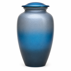 Antique Blue Silver Color Cremation Urn Memorial Picture Sticker with Enamel Cremation Urn for Human Funeral Ashes - Product Image 6