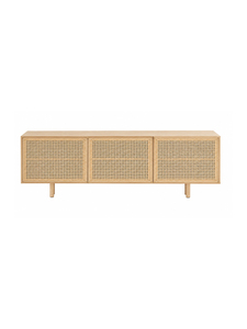 Mueble de Salón Moderno de Madera con 3 Puertas Perforadas, Mueble de Almacenamiento de Estilo Escandinavo para Decoración del Hogar - Product Image 1