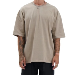 เสื้อยืดผู้ชาย แขนสั้น เสื้อยืดลำลอง ทรงโอเวอร์ไซส์ ผ้าเจอร์ซีย์ ซักแล้ว ทรงหลวม ไหล่ตก เสื้อยืดโอเวอร์ไซส์สำหรับผู้ชาย - Product Image 2