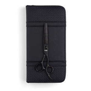 Tijeras de Adelgazamiento Rockstar en Negro Mate, Acero Inoxidable Duradero, Corte de Precisión, Mango Ergonómico para Estilistas Profesionales - Product Image 1