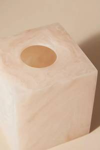 Boîte à mouchoirs décorative en résine blanc crème de luxe, porte-mouchoirs carré, effet marbré perlé, moderne, pour la maison, la salle de bain, le bureau - Product Image 5