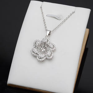 Colgante de Plata S925 con Forma de Flor, Collares Finos para Mujer, 10-11 Perlas, Accesorio para DIY, Producto Semiacabado, Temperamento - Product Image 2