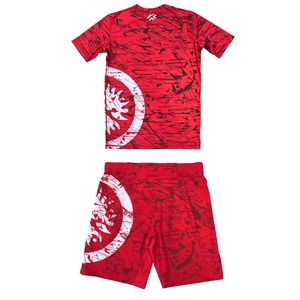 ชุดเสื้อรัดกล้ามเนื้อและกางเกงขาสั้นสำหรับผู้ชายแบบใหม่ ชุดกีฬาสำหรับฝึกซ้อม MMA ยิวยิตสู และกราปลิง - Product Image 6