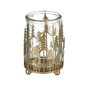 El llamativo portavelas de cristal y metal realza tanto los temas decorativos modernos como los tradicionales. - Product Image 3