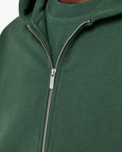 Sudaderas con capucha verde bosque con cremallera completa, 500 GSM, de algodón polar, para hombre, oversize, corte holgado, hombros caídos, logotipo personalizado, ropa urbana, fabricación a granel - Product Image 4
