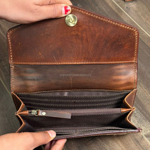 2025 New Designer Luxury Hand Tooled Leather <b>Card</b> Money <b>Holder</b> Long <b>Wallet</b> Vintage Ladies Fashionable Genuine Cowhide Clutch - Product Image 6