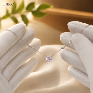 Pendentif en forme de cœur rose en moissanite taillée, bijou en argent sterling 925 pour femme, à porter au quotidien - Product Image 3