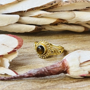 Elegant Style Tiger Eye <b>Ring</b> Vintage Brass Spiral Design <b>Ring</b> <b>Statement</b> Gold Plated Tribal <b>Ring</b> Bedded Texture Wholesale <b>Ring</b> - Product Image 5