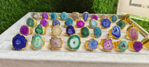 High Grade Premium Quality Real Gemstone <b>Rings</b> Natural Solar Quartz Agate German Silver Hot Selling for Men Home Decoration - Product Image 3