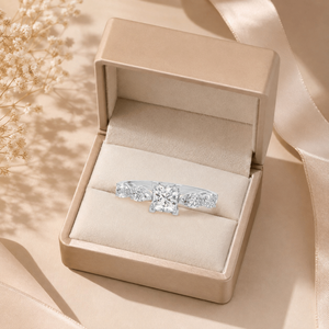 Anillo Solitario con Corte Princesa en Forma de Pera, con Múltiples Piedras de Diamante Cultivado en Laboratorio, para Mujer, de Lujo, Certificado por IGI, Oro de 14K, Venta al Por Mayor, Joyería Fina OEM - Product Image 4