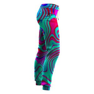 Men's Sublimation Printed Sweatpants With Side Stripe Elastic Waist Drawstring Casual Joggers Lightweight Polyester Summer Wear - Product Image 6