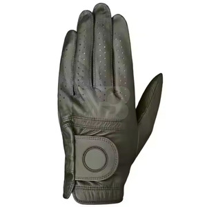 Gants de golf en peau de mouton pour hommes, avec particules antidérapantes, gants de sport à doigts séparés, main gauche, logo personnalisable, matériau en cuir et tissu - Product Image 3