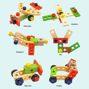 Wudly 53-Piece Montessori giáo dục STEM xây dựng thiết lập đa màu sắc công cụ bằng gỗ hộp trẻ em an toàn chứng nhận học tập đồ chơi - Product Image 4