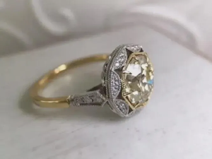 Bague de luxe plaquée or 14 carats avec diamant de laboratoire de 1,85 carat, style Art Déco vintage, certifiée IGI, cadeau idéal pour mariage et anniversaire - Product Image 4