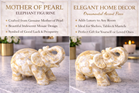 Statuette d'éléphant en nacre polie faite à la main, décoration de luxe pour la maison, décoration de table, Feng Shui