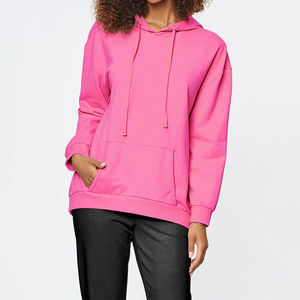 Sweatshirts et pulls à capuche oversize pour femmes, avec logo tissé sur le devant, anti-plis, en coton/bambou, pour l'hiver, de luxe - Product Image 3