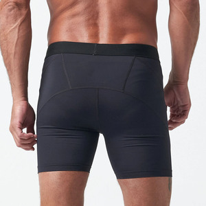 <b>Mens</b> Half Tights <b>Compression</b> <b>Shorts</b> Custom Logo 4 Way Stretch Lightweight Gym Fitness Athletic <b>Shorts</b> with Elastic Waist - Product Image 4