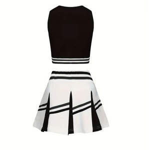 Ensembles en nylon/spandex à bas prix avec motifs imprimés, uniformes de pom-pom girls personnalisés en gros, vêtements d'entraînement pour filles - Product Image 2