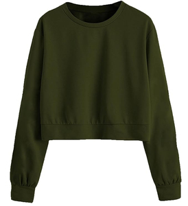 เสื้อฮู้ดดี้ผู้หญิงผ้าฝ้าย 100% สีพื้นพร้อมโลโก้แบบกำหนดเอง ทรงครอป ระบายอากาศได้ดี เหมาะสำหรับฤดูหนาว - Product Image 3