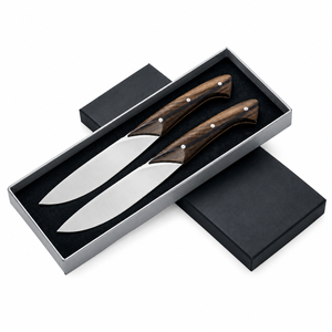 Cuchillos de Cocina Premium de Acero Inoxidable con Mangos de Madera, Hojas Afiladas de Filo Recto para Cortar Carne, Comer y Preparar Alimentos - Product Image 1