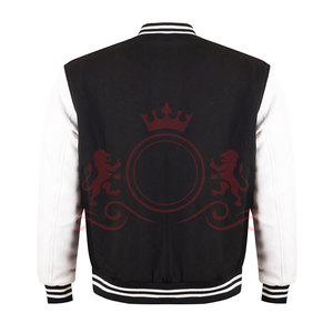 Top Quality Black <b>White</b> Letterman <b>Jacket</b> Contrast Sleeves Premium Stitching Modern Street Style Outfit - Product Image 3