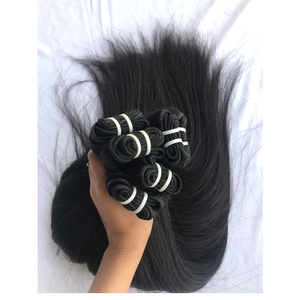 Extensiones de Cabello Humano Virgen Brasileño Liso Sedoso de 20 Pulgadas con Cutícula Alineada - 100% Cabello Humano Natural Sin Procesar - Product Image 1