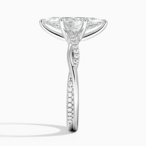 Anillo de boda clásico para mujer de plata de ley 925 con diamantes de moissanita talla marquesa y banda retorcida - Product Image 4