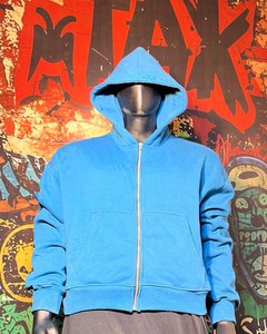Hoodie Homme Streetwear Personnalisé Délavé à l'Acide 100% French Terry Imprimé Araignée Gonflée Broderie Oversize Courte Sans Cordon - Product Image 4