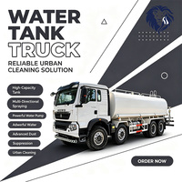 Camion-citerne d'occasion HOWO 6x4 à moteur diesel, norme EURO 5, transmission manuelle, pompe à eau, équipement municipal