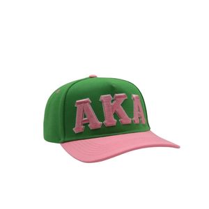Gorra Snapback con Letras AKA, Verde y Rosa, Dos Tonos, Ajustable, Informal, para Exteriores, Estilo Griego - Product Image 5