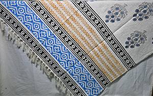 ผ้าห่มทอฝ้ายแท้ 100% แบรนด์เฟบริอา ลายพิมพ์บล็อกด้วยมือ เนื้อผ้านุ่ม อุ่นสบาย ใช้ได้ทุกฤดู ดีไซน์ทันสมัย เหมาะสำหรับการเดินทางและตกแต่งบ้าน - Product Image 4