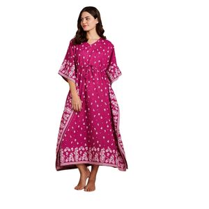 Robe kimono rose à motifs paisley pour femmes, vêtements traditionnels indiens et pakistanais, tenue ethnique pour événements - Product Image 3