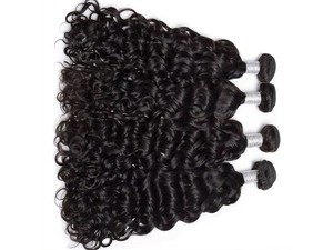 Extensiones de Cabello Humano Remy Indio de 4 Piezas, Ondulado Profundo, Negro, Rizado - Product Image 2