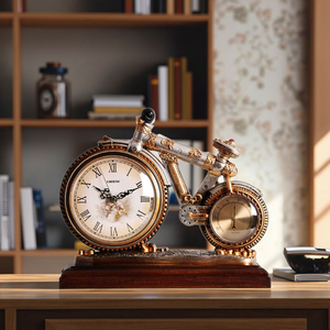 <b>Vintage</b> Metal Motorcycle <b>Wall</b> <b>Clock</b> Handmade Decor Red Classic Bike Design Home Office Gift Collectible Souvenir Gift - Product Image 3