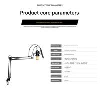 Micrófono de Condensador Cardioide Profesional BM800 con Cable, Kit con Cancelación de Ruido, Brazo Articulado Ajustable, Espuma Protectora y Soporte Antivibraciones