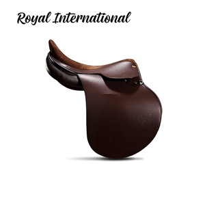 Selle d'équitation anglaise en cuir marron de qualité supérieure, équipement d'équitation confortable avec siège rembourré pour le saut d'obstacles, l'entraînement et le dressage - Product Image 1