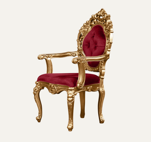 Sillón de Lujo Hecho a Mano con Tapicería, Estilo Europeo, Dorado, de Madera de Caoba, Muebles para Sala de Estar, para Apartamentos y Hoteles - Product Image 2