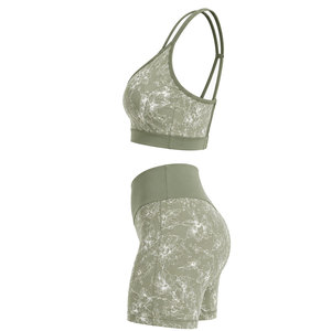 Ensemble de sport côtelé sans couture de haute qualité pour femme – Tenue de fitness et d'entraînement extensible deux pièces - Product Image 6