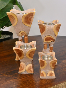 Handcrafted Natural Wooden Epoxy Resin Bakhoor Burner Shaped Traditional Charcoal <b>Cone</b> Resin <b>Incense</b> Sandalwood - Product Image 3