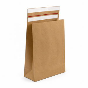 Sac de courrier en papier kraft écologique EcoRev Brand ECO50, modèle standard plat, fermeture autocollante, impression offset, recyclable, luxe - Product Image 3