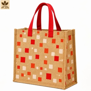 ถุงช้อปปิ้งทำจากปอกระเจาเคลือบลามิเนต ขนาด 30x30x15 ซม. สำหรับร้านขายของชำ รับทำโลโก้ตามสั่ง ขายส่ง OEM แบรนด์ส่วนตัว รุ่น PH-JT-19 - Product Image 1