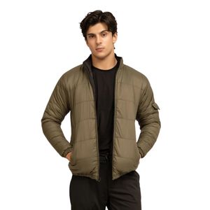 Zest <b>Reversible</b> <b>Jacket</b> Men's Black and Olive Green Quilted Lightweight Puffer <b>Jacket</b> Casual Outdoor Wear Wholesale - Product Image 5